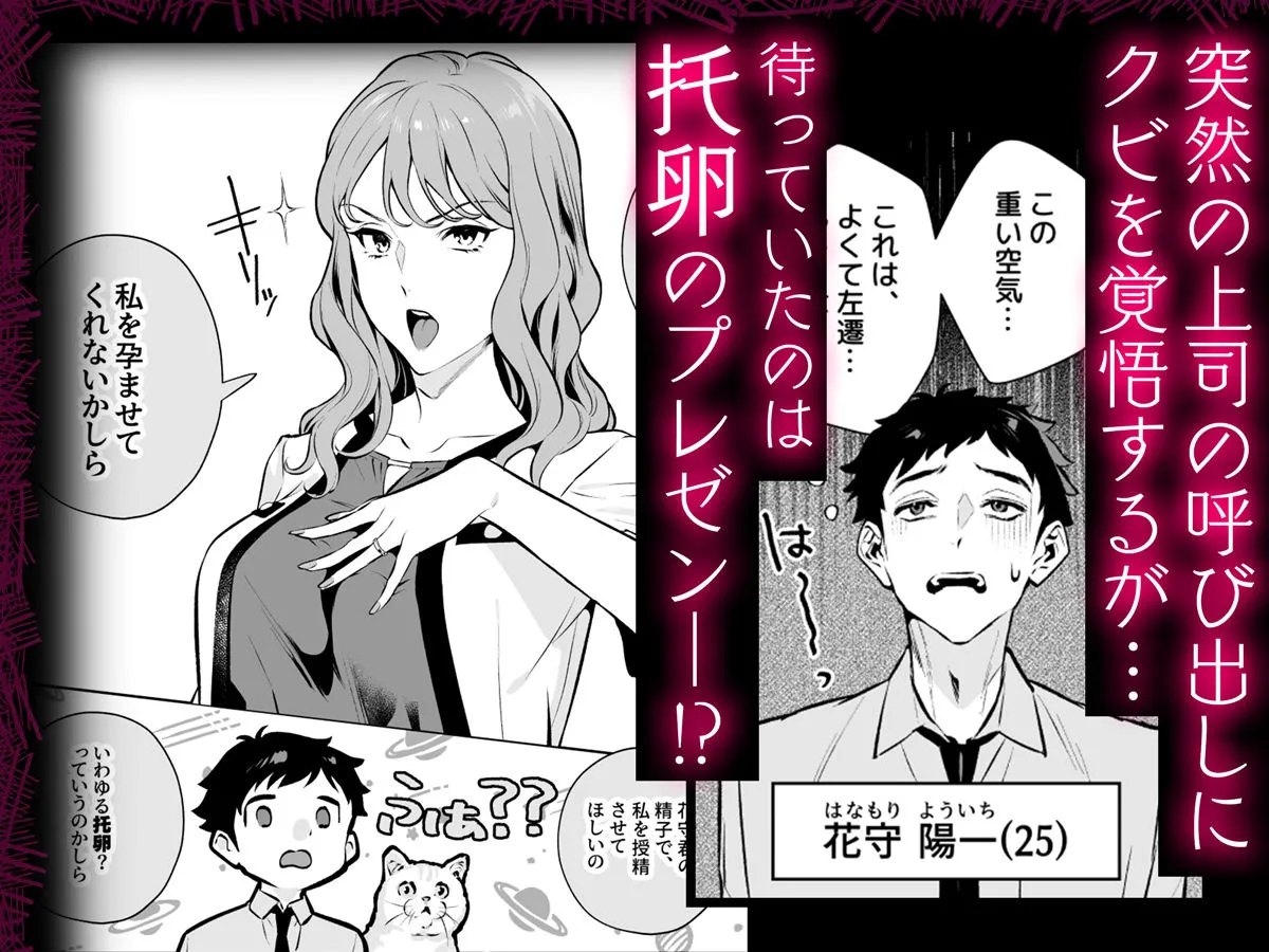 托卵契約 いつも真面目な美人上司（人妻）が、なぜか托卵を迫ってきたので遠慮なく孕ませたった。