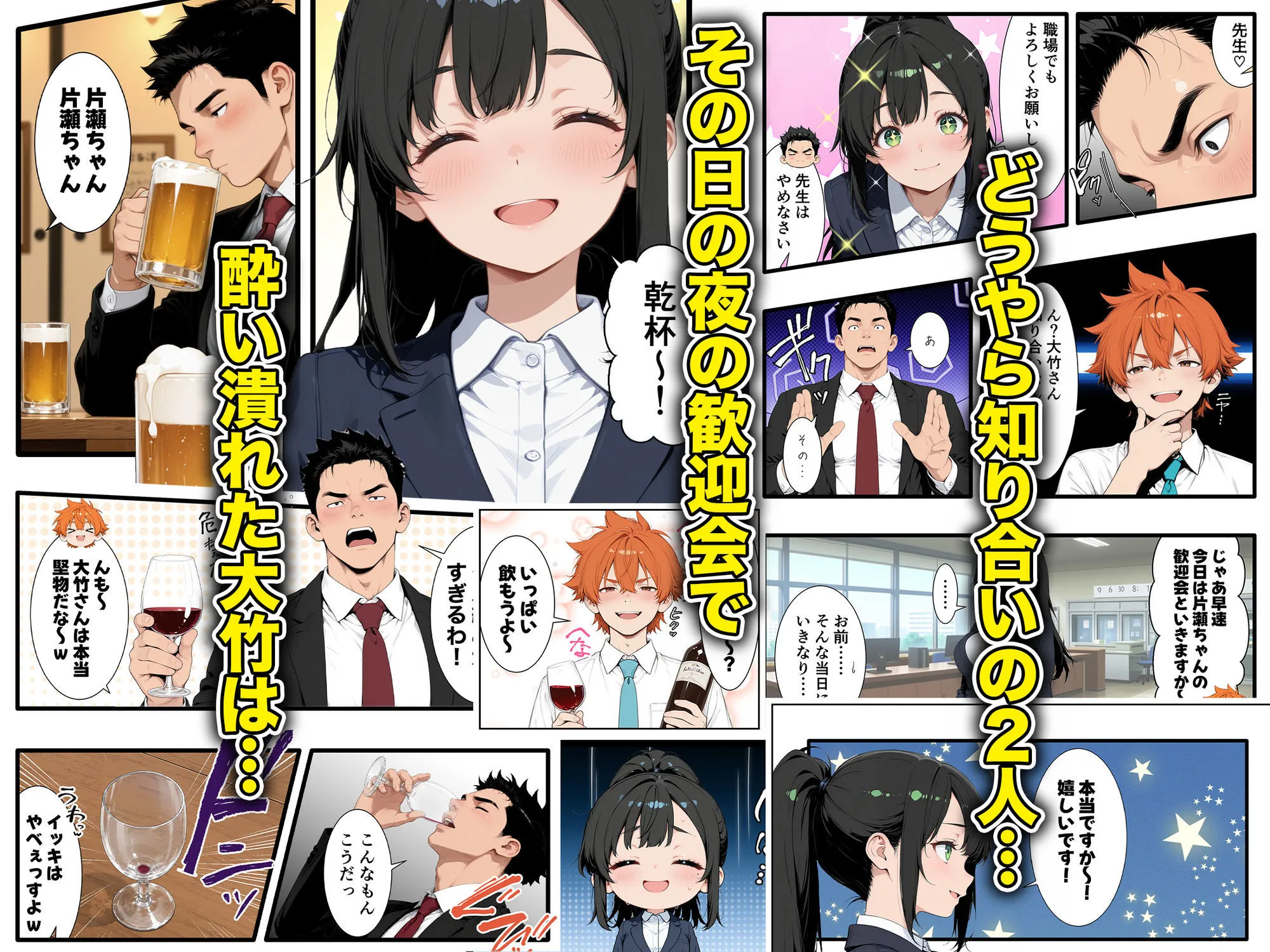 巨乳小悪魔新卒の誘惑に敗北してあまあま搾精されまくる話
